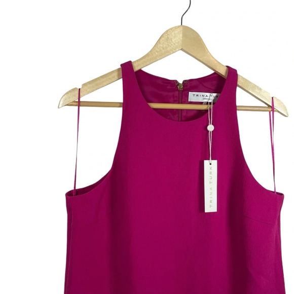 NWT Trina Turk Alek Sleeveless Cutout Hem Shift Dress in Pink Size 8 - Picture 7 of 16